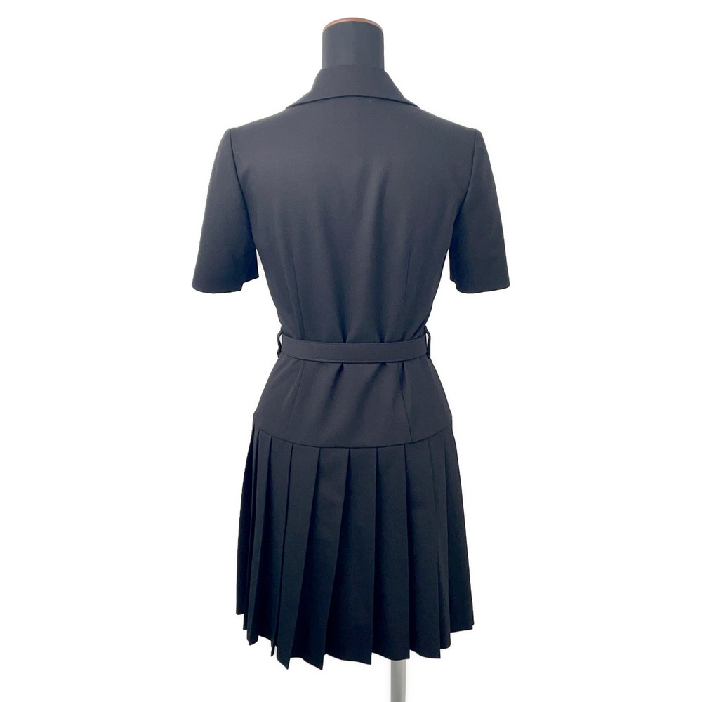 ミュウミュウ ワンピース ミニシャツドレス プリーツ レディースサイズ36 MF5621 Miu Miu トップス 黒