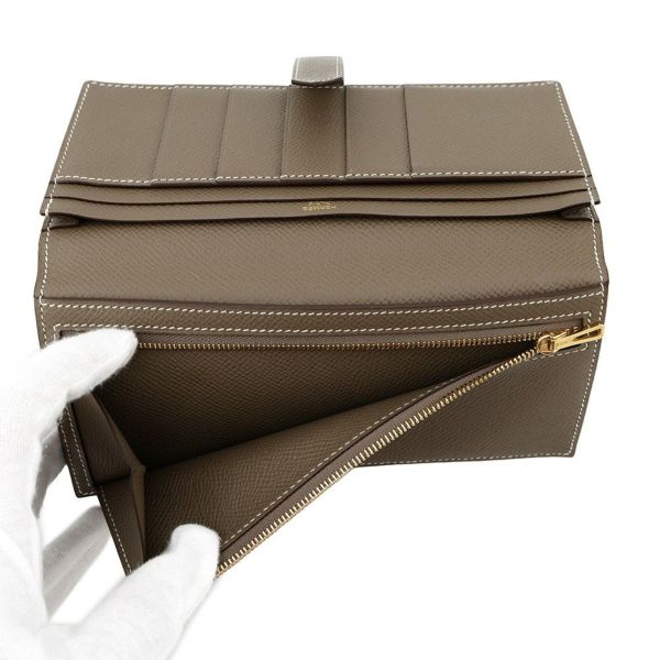 エルメス 長財布 ベアンスフレ エトゥープ/ゴールド金具 エプソン A刻印 HERMES 財布