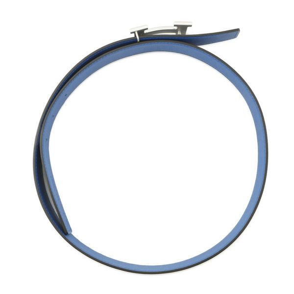 エルメス べルト コンスタンス リバーシブル ブルーサフィール/ブルーフランス/シルバー金具 エプソン B刻印 サイズ85 メンズ