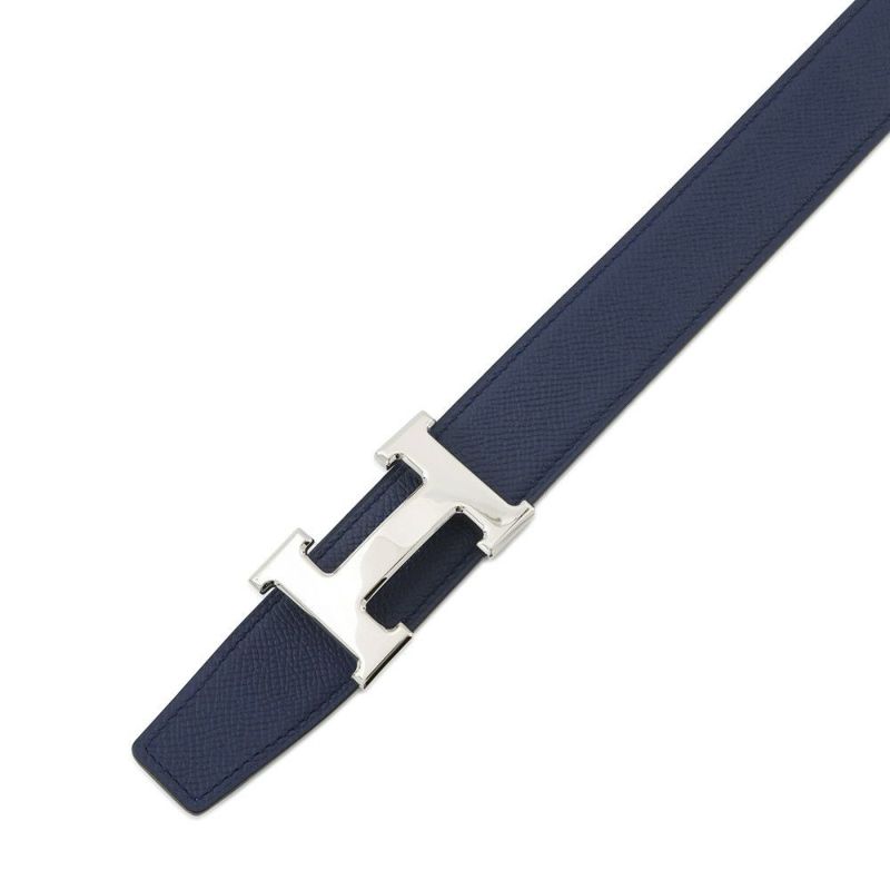 エルメス べルト コンスタンス リバーシブル ブルーサフィール/ブルーフランス/シルバー金具 エプソン B刻印 サイズ85 メンズ