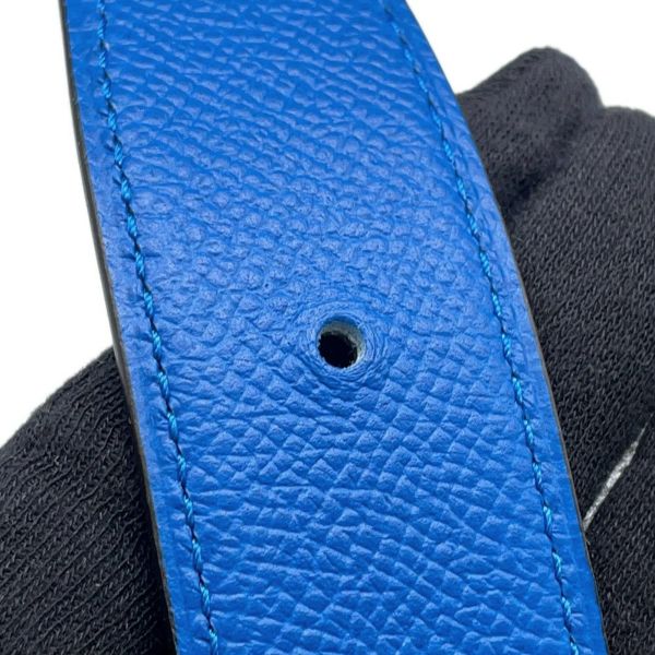 エルメス べルト コンスタンス リバーシブル ブルーサフィール/ブルーフランス/シルバー金具 エプソン B刻印 サイズ85 メンズ