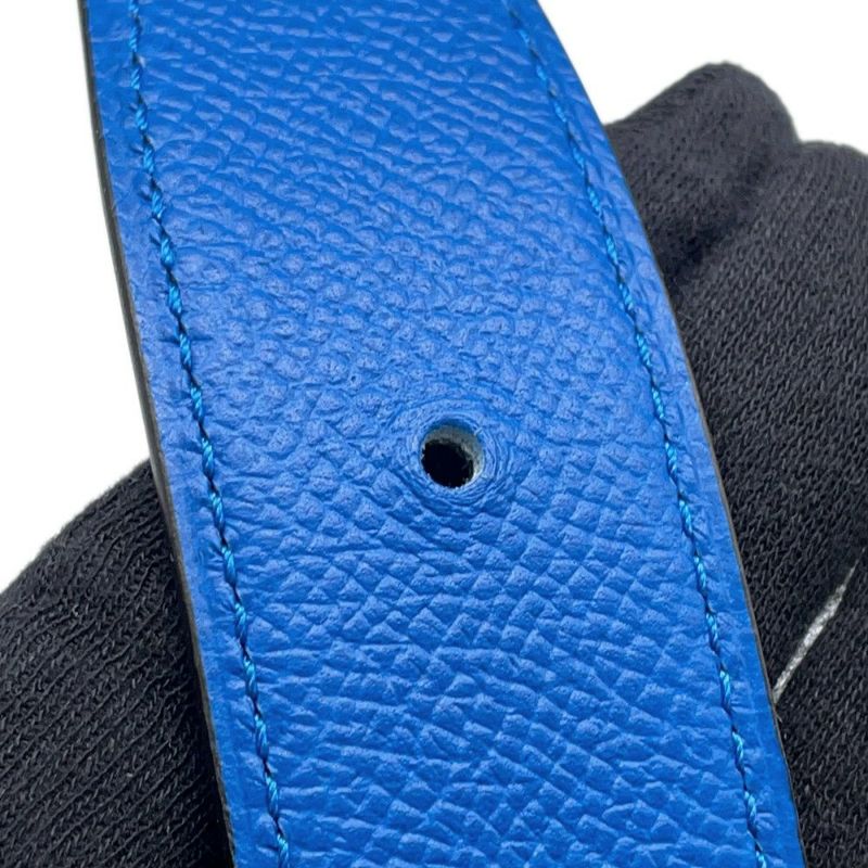 エルメス べルト コンスタンス リバーシブル ブルーサフィール/ブルーフランス/シルバー金具 エプソン B刻印 サイズ85 メンズ