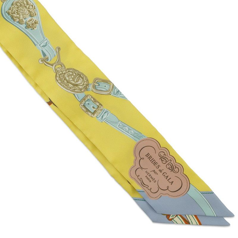 エルメス スカーフ ツイリー ブリッド・ドゥ・ガラアップリケピケ HERMES シルク 2023春夏