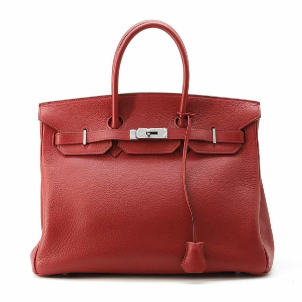 エルメス バーキン35 ルージュヴィフ/シルバー金具 ルージュカザック □G刻印 HERMES Birkin ハンドバッグ