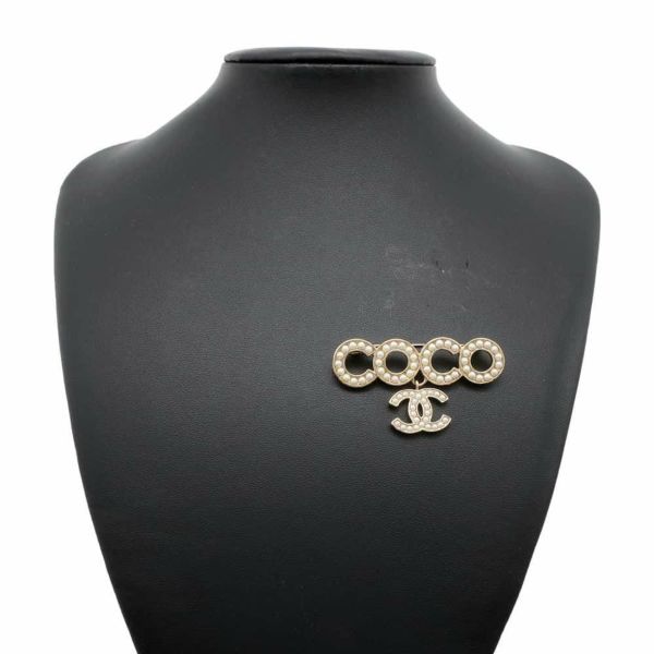 シャネル ブローチ ココマーク COCO ロゴ メタル フェイクパール CHANEL アクセサリー