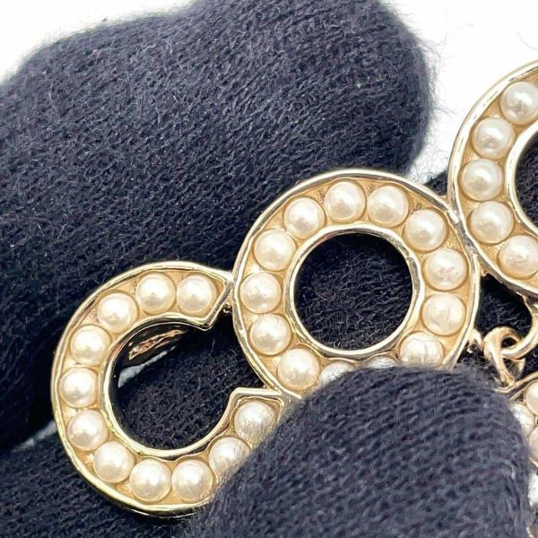 シャネル ブローチ ココマーク COCO ロゴ メタル フェイクパール CHANEL アクセサリー