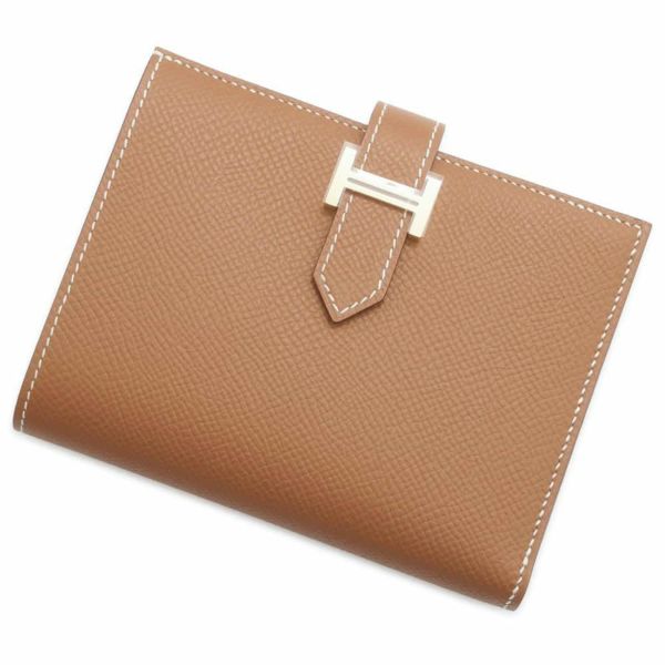 エルメス 二つ折り財布 ベアンコンパクト ゴールド/ゴールド金具 エプソン B刻印 HERMES 財布