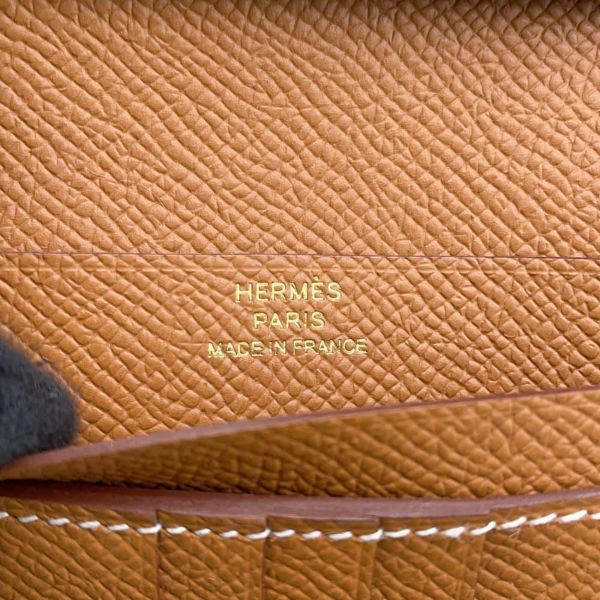 エルメス 二つ折り財布 ベアンコンパクト ゴールド/ゴールド金具 エプソン B刻印 HERMES 財布