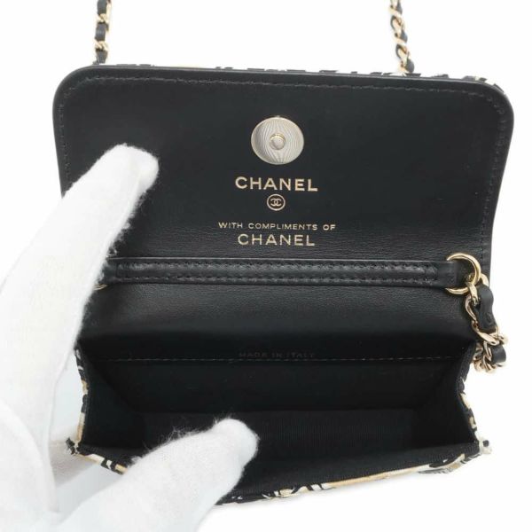 シャネル チェーンショルダーバッグ チェッカーフラッグ ココマーク キャンバス CHANEL ノベルティ