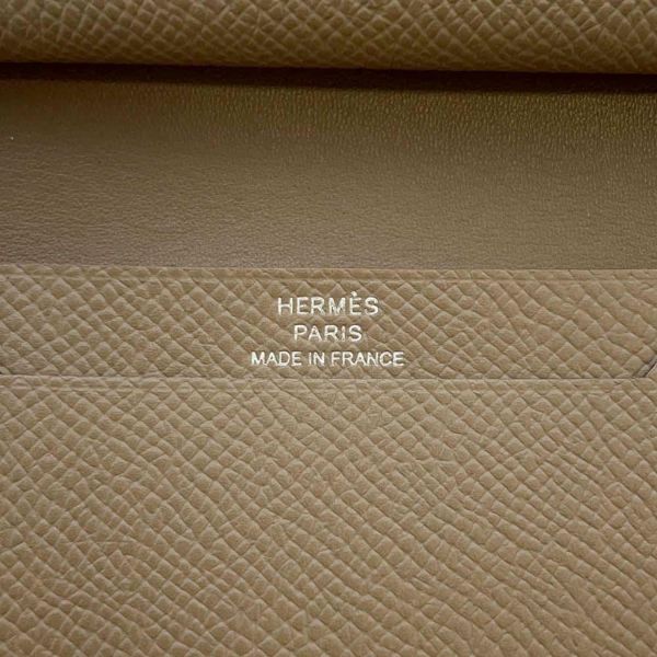 エルメス カードケース ベアン ミニ エトゥープ/シルバー金具 エプソン W刻印 HERMES 財布