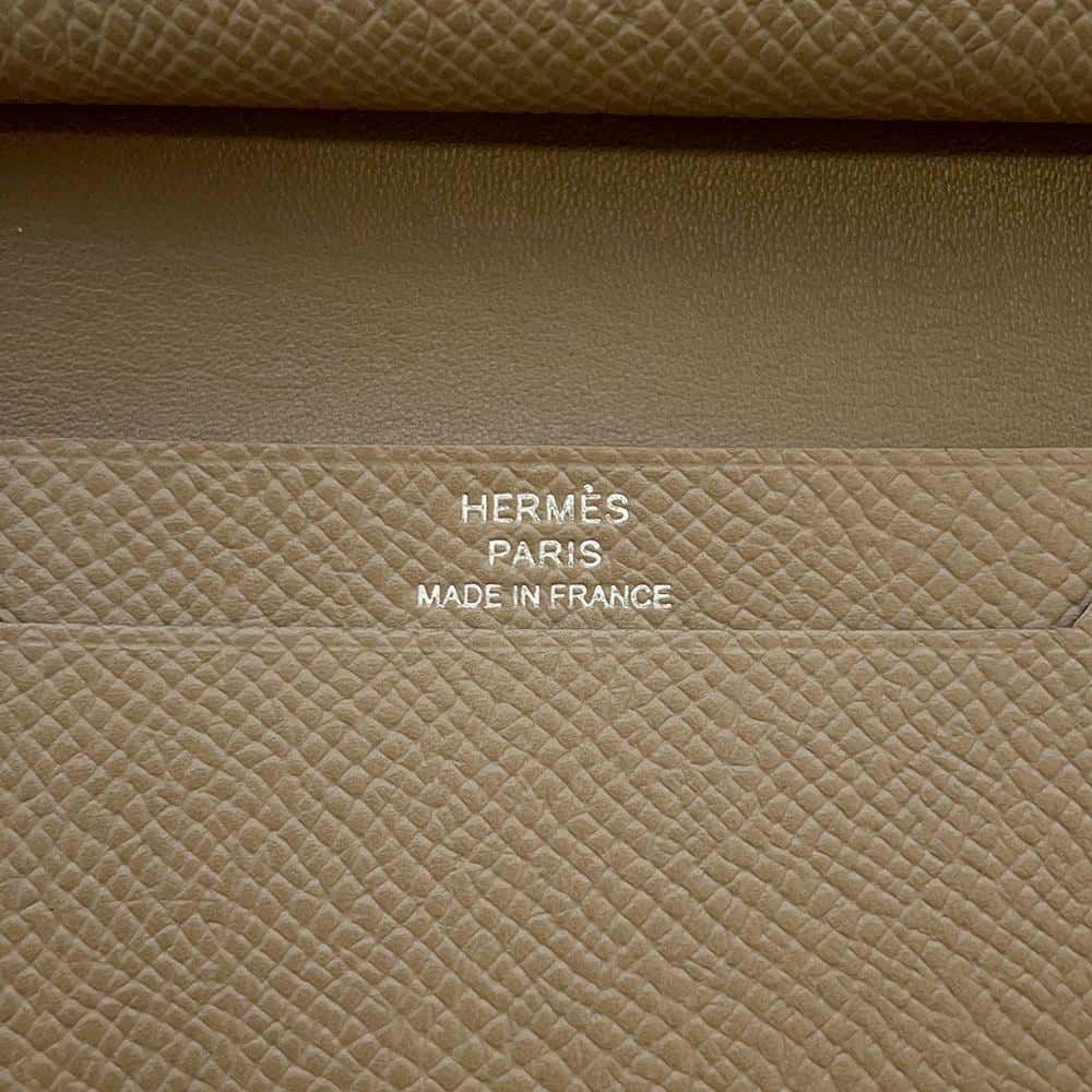 エルメス カードケース ベアン ミニ エトゥープ/シルバー金具 エプソン W刻印 HERMES 財布