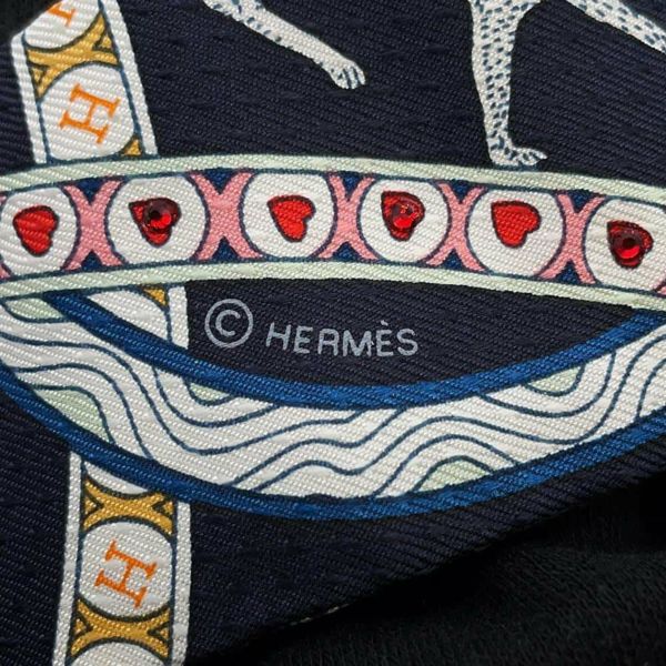 エルメス スカーフ ツイリー ビジュー ピケ ハートのクイーン Dame de Coeur HERMES シルクツイル 2022年秋冬 黒