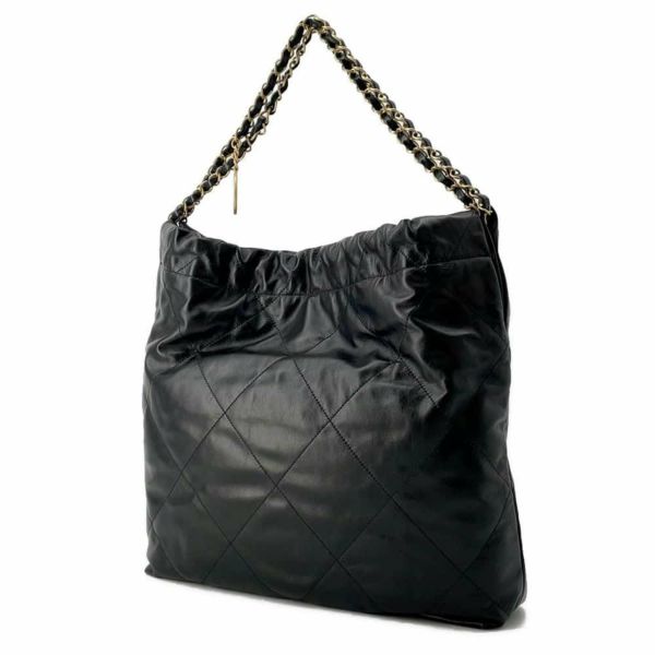 シャネル ハンドバッグ シャネル22 シャイニーカーフレザー AS3261 CHANEL バッグ ショルダーバッグ 黒