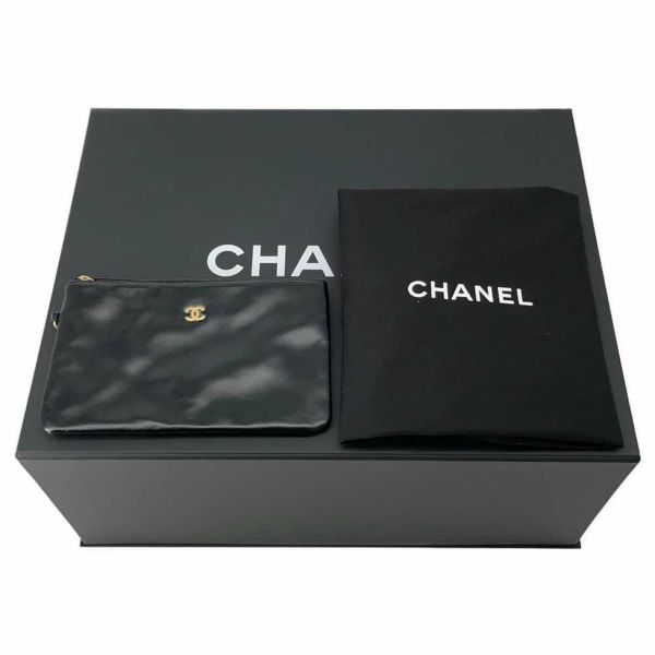 シャネル ハンドバッグ シャネル22 シャイニーカーフレザー AS3261 CHANEL バッグ ショルダーバッグ 黒