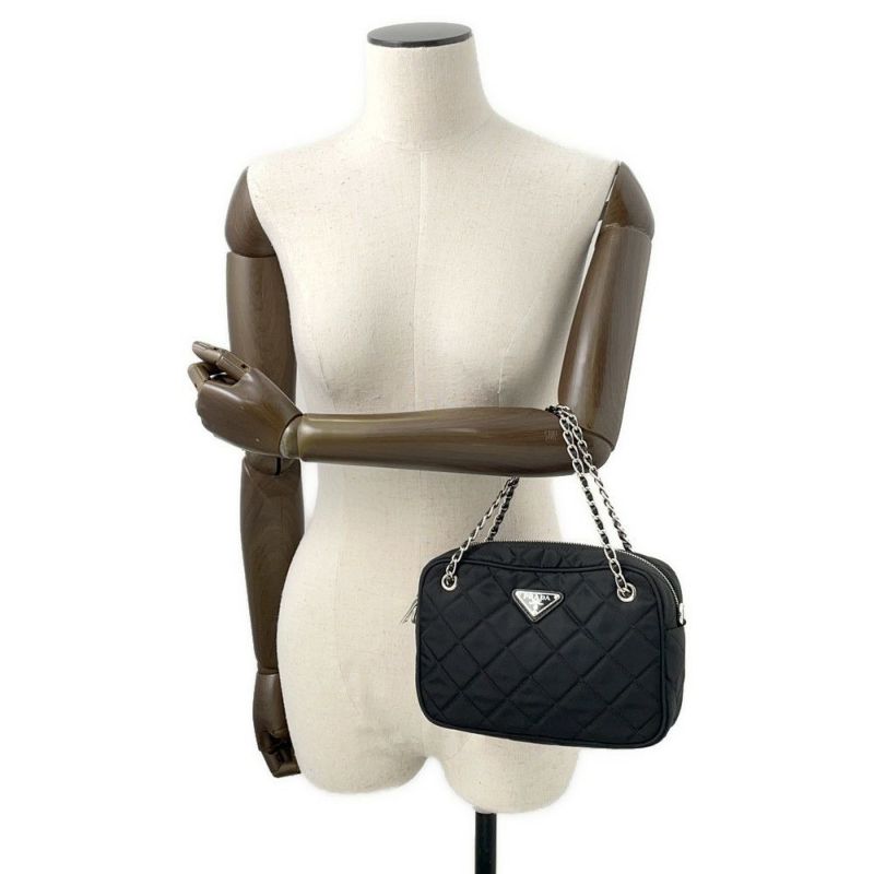 プラダ ハンドバッグ キルティング ナイロン 1BH910 PRADA 黒 2way