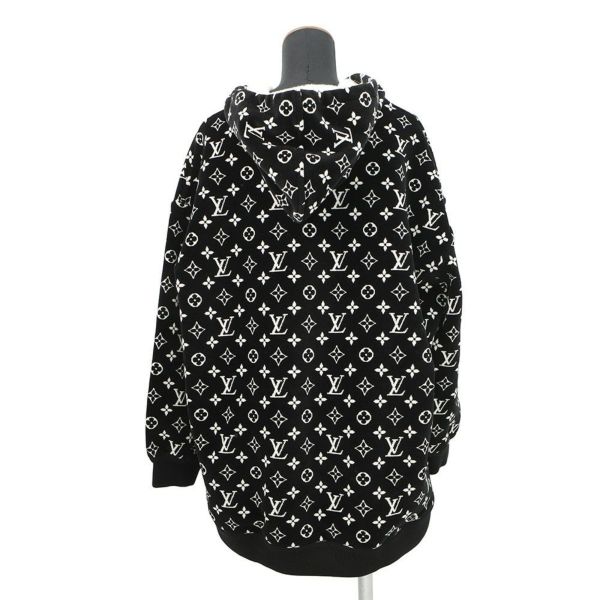 ルイヴィトン パーカー モノグラム ベロア コットン100% レディースXL LOUIS VUITTON ヴィトン 黒