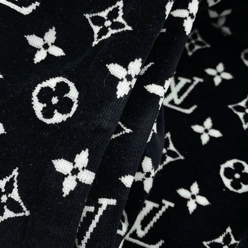 ルイヴィトン パーカー モノグラム ベロア コットン100% レディースXL LOUIS VUITTON ヴィトン 黒