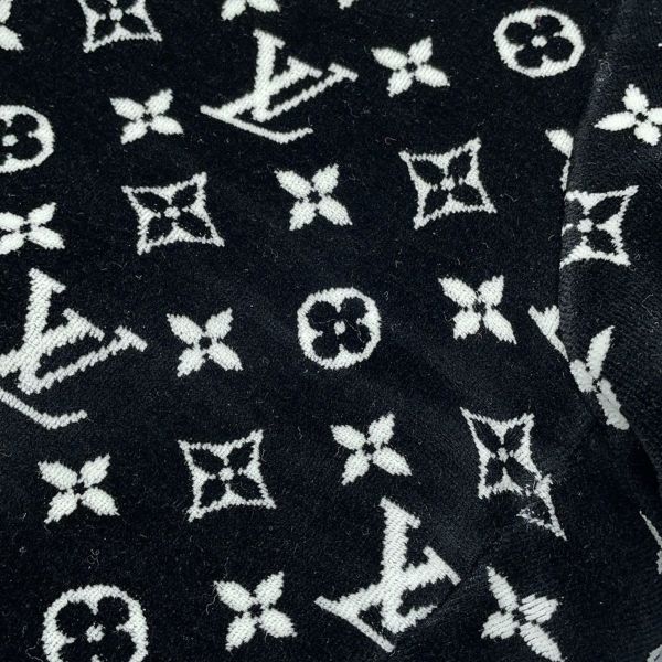 ルイヴィトン ボトムス モノグラム ベロアパンツ コットン レディースサイズXL LOUIS VUITTON ヴィトン 黒