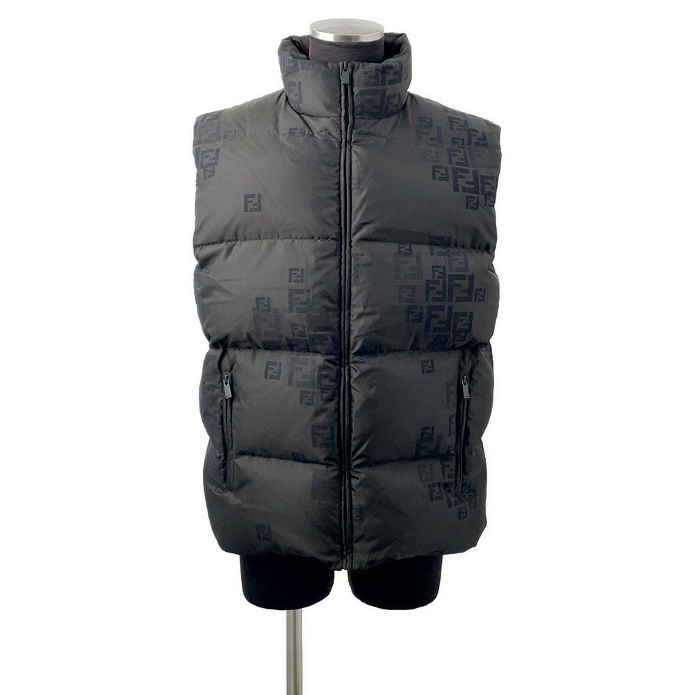 フェンディ ダウンベスト ズッカ メンズサイズ52 FAA694 FENDI アウター 黒