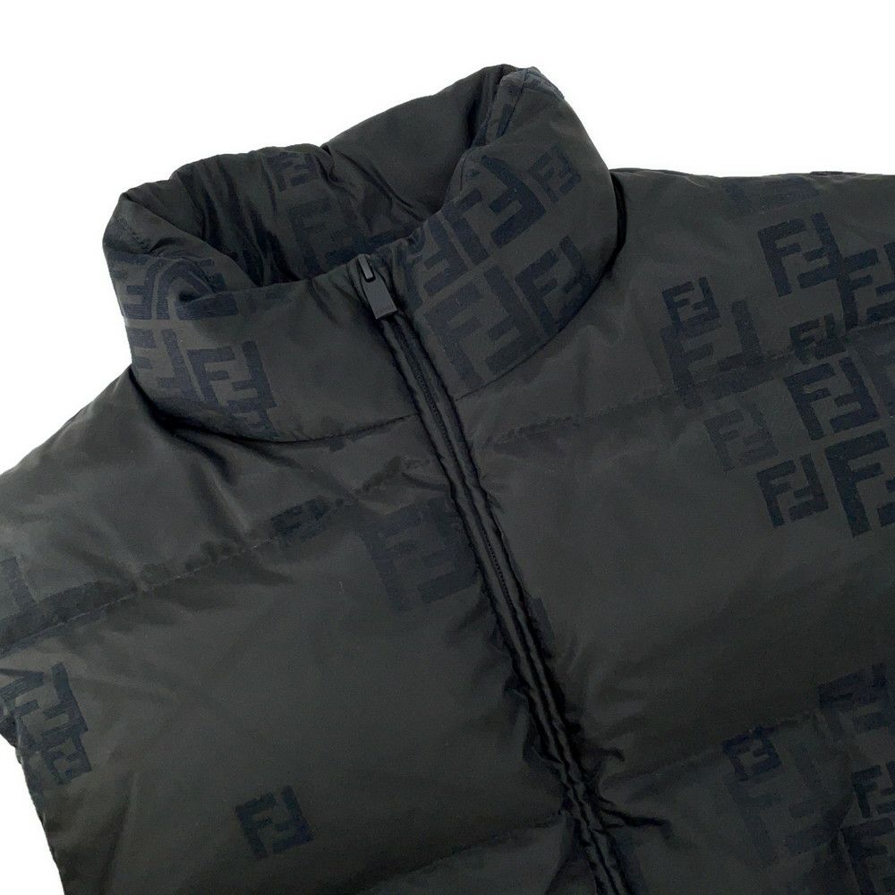 フェンディ ダウンベスト ズッカ メンズサイズ52 FAA694 FENDI アウター 黒