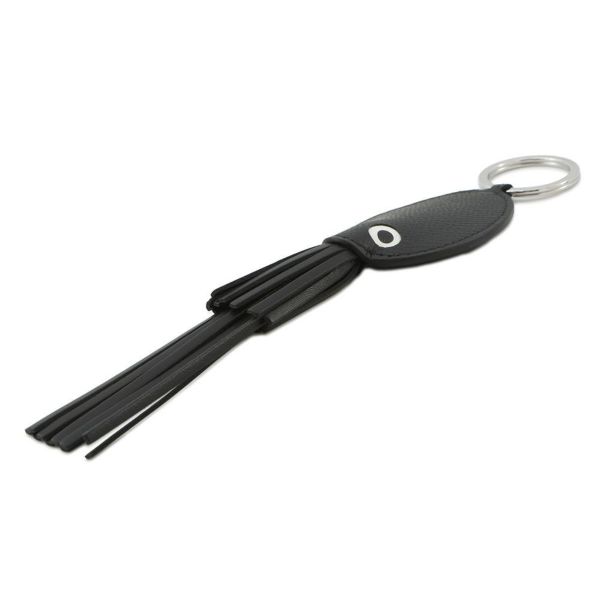 エルメス キーホルダー プルプ ブラック/シルバー金具 エプソン/ラムスキン W刻印 HERMES チャーム 黒