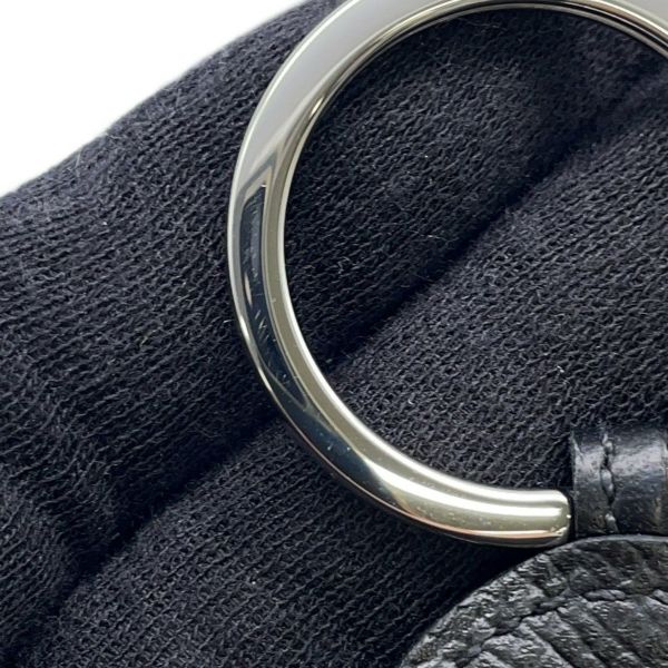エルメス キーホルダー プルプ ブラック/シルバー金具 エプソン/ラムスキン W刻印 HERMES チャーム 黒