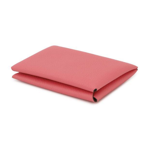 エルメス カードケース カルヴィ ローズアザレ エバーカラー K刻印 HERMES 名刺入れ