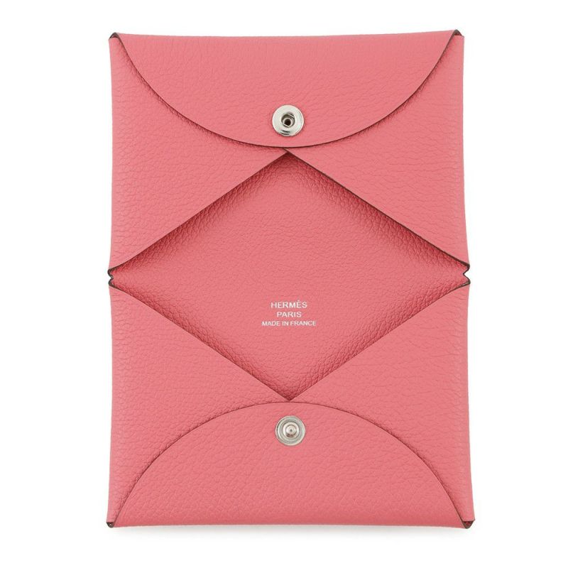 エルメス カードケース カルヴィ ローズアザレ エバーカラー K刻印 HERMES 名刺入れ