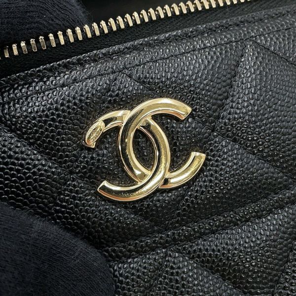 シャネル チェーンショルダーバッグ マトラッセ バニティ ココマーク キャビアスキン AP4385 CHANEL ヴァニティ 黒