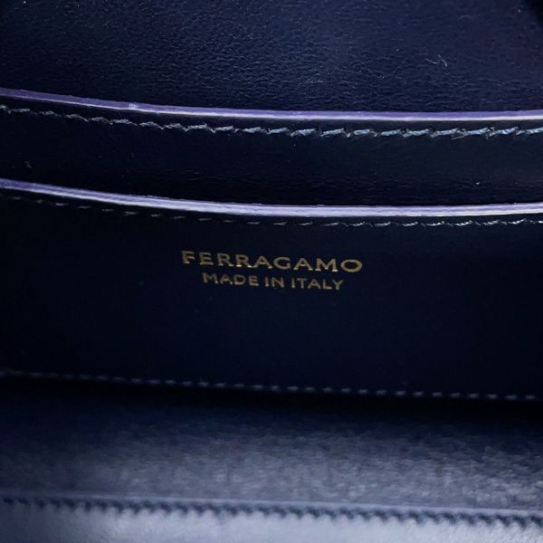 フェラガモ ハンドバッグ ハグ Hug XS カーフレザー 215975 Ferragamo 2way ネイビー