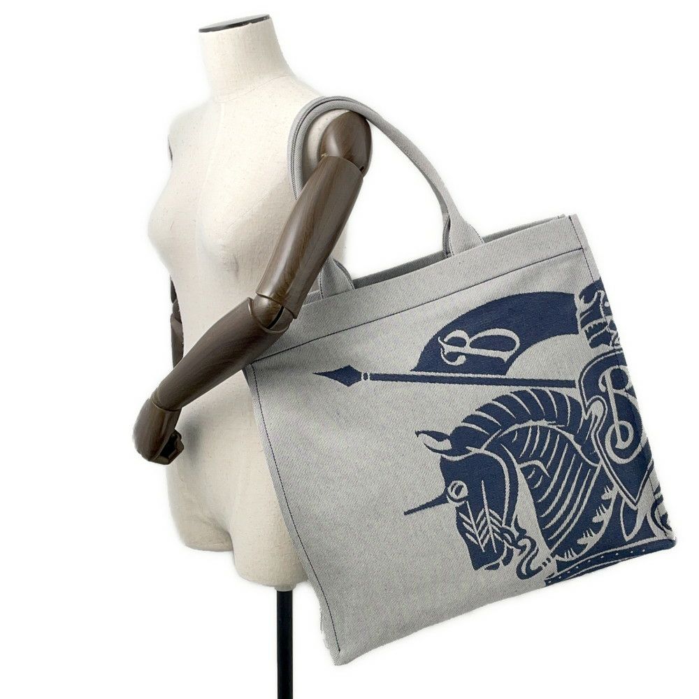 バーバリー トートバッグ EKD スクエアトート キャンバス 8080749 BURBERRY グレー