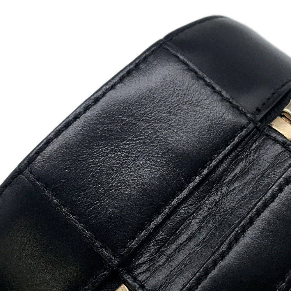 シャネル チェーンショルダーバッグ ラウンド レザー A91946 CHANEL バッグ 黒