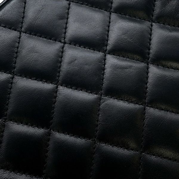 シャネル チェーンショルダーバッグ ラウンド レザー A91946 CHANEL バッグ 黒