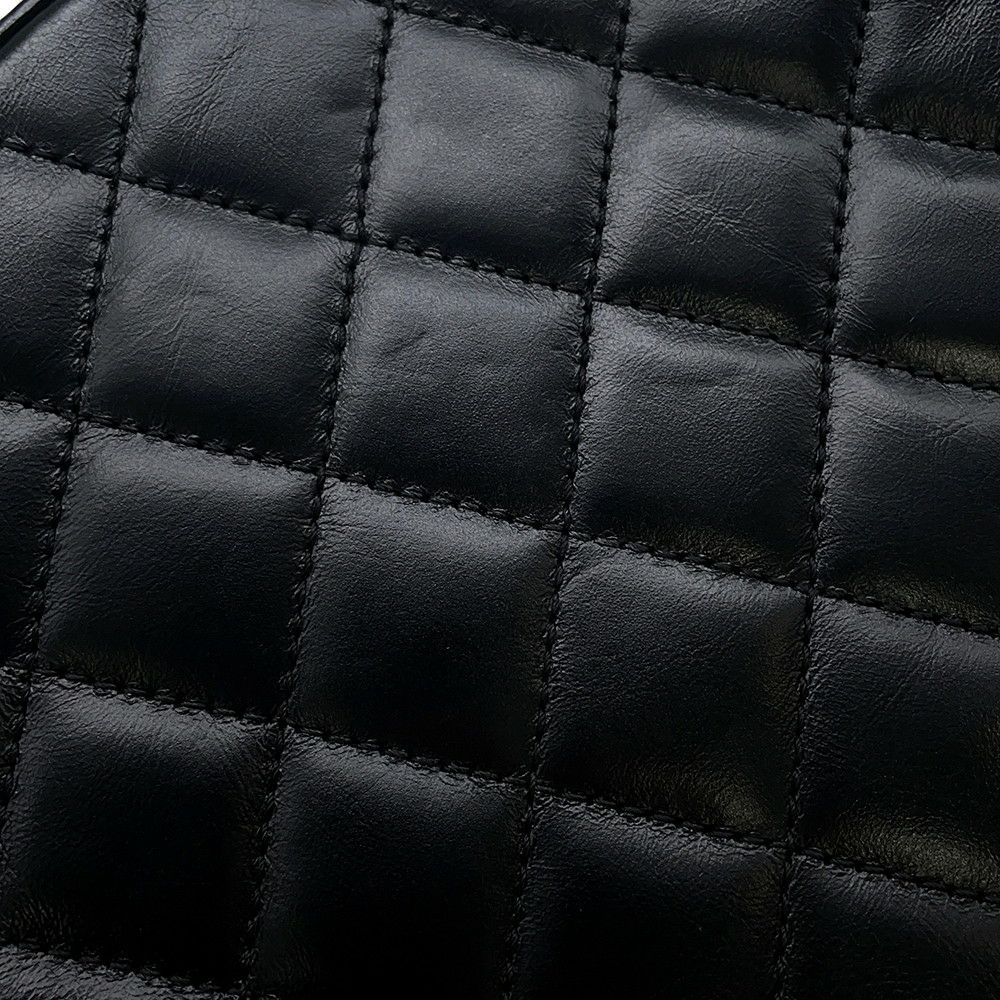 シャネル チェーンショルダーバッグ ラウンド レザー A91946 CHANEL バッグ 黒