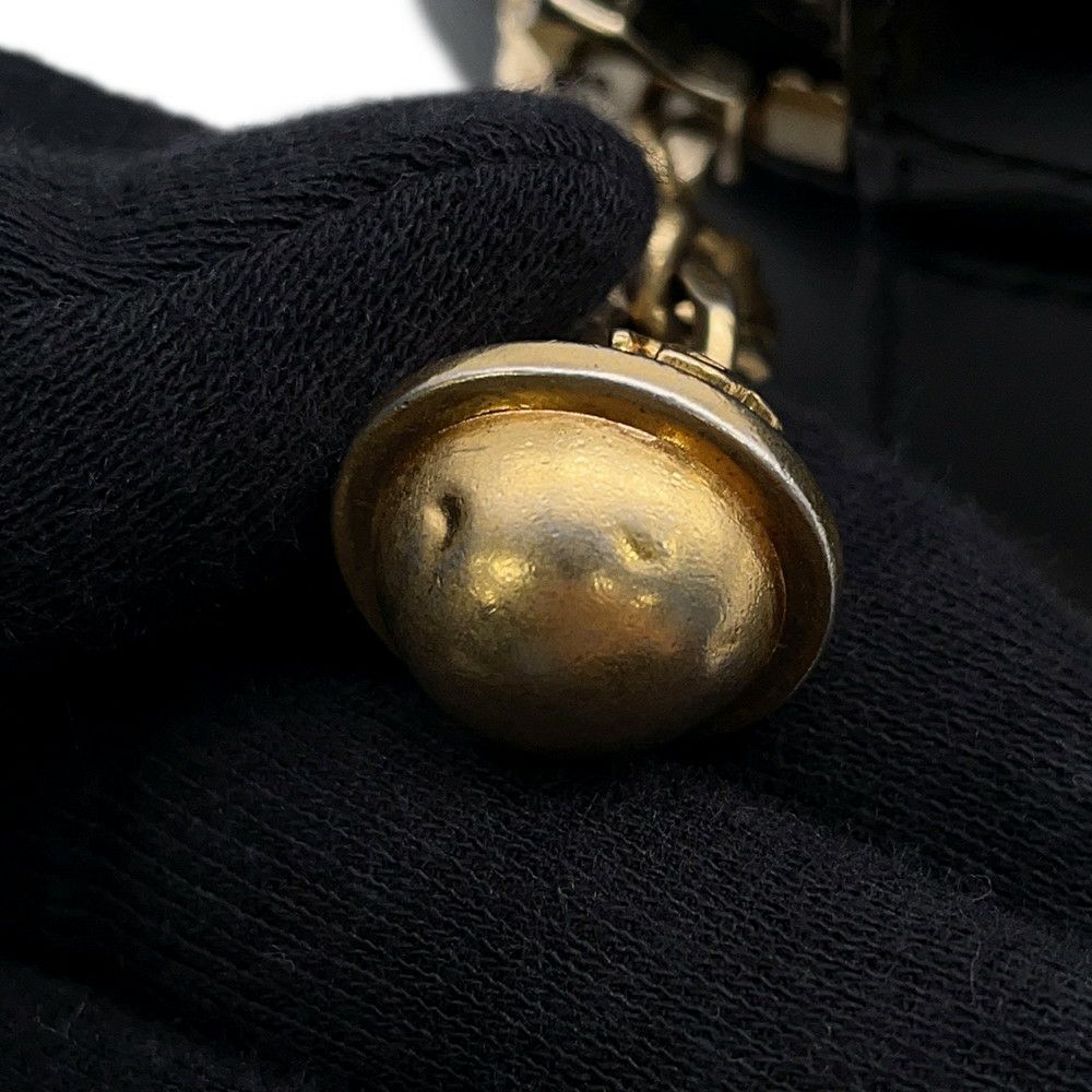 シャネル チェーンショルダーバッグ ラウンド レザー A91946 CHANEL バッグ 黒