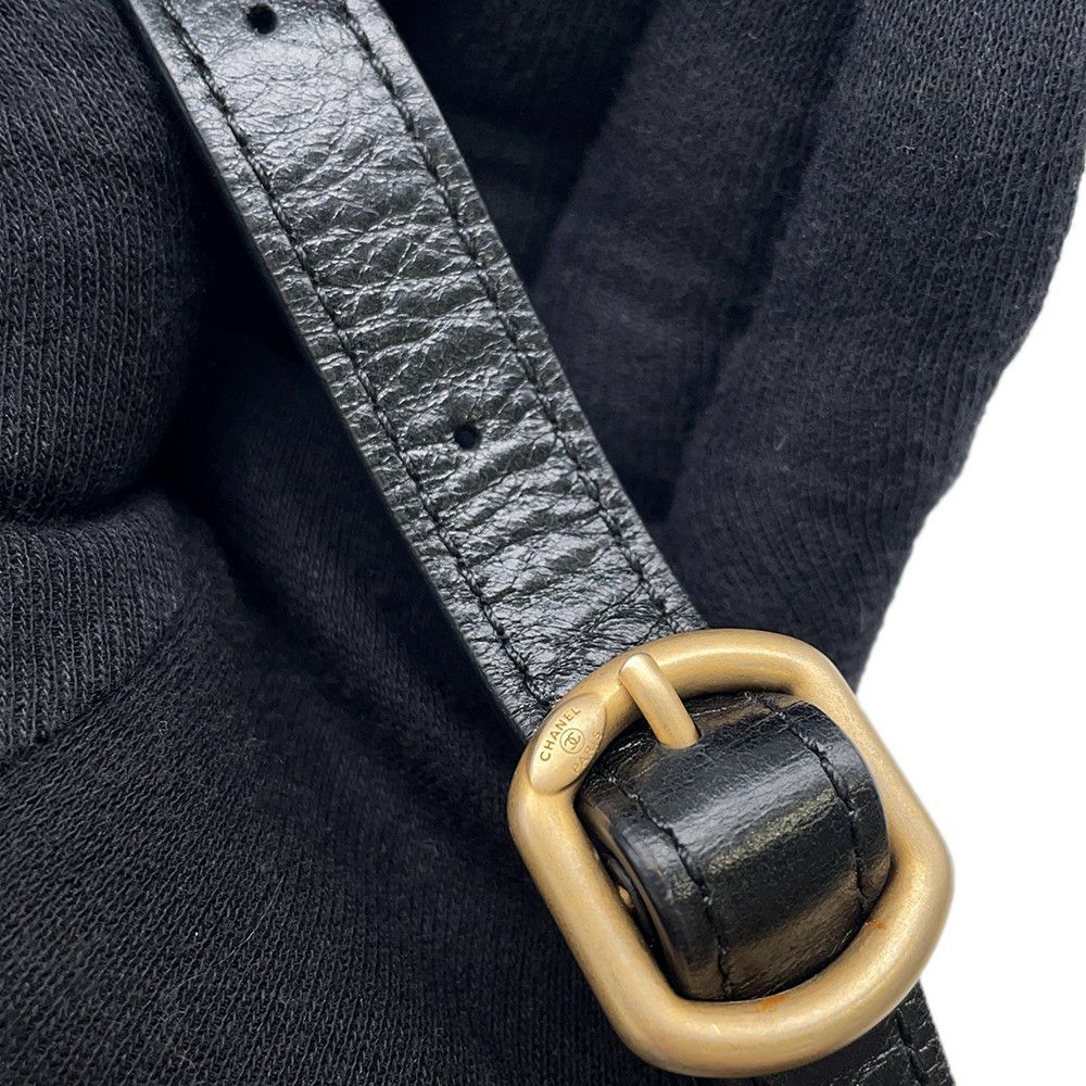 シャネル チェーンショルダーバッグ ラウンド レザー A91946 CHANEL バッグ 黒