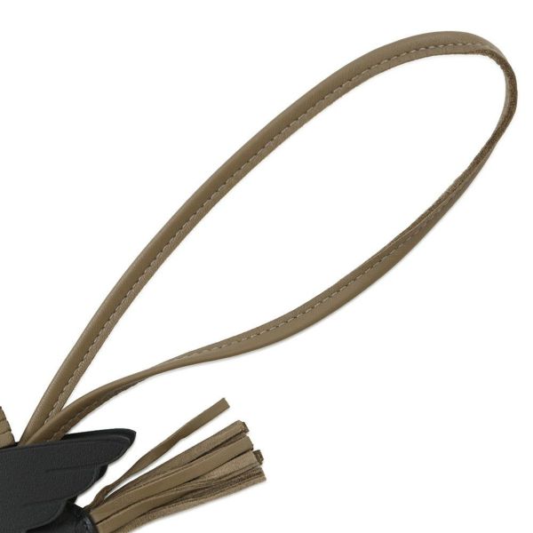 エルメス バッグチャーム ロデオPM ペガサス ブラック/エトゥープ ラムスキン W刻印 黒