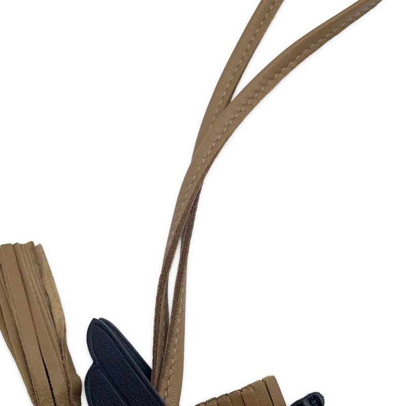 エルメス バッグチャーム ロデオPM ペガサス ブラック/エトゥープ ラムスキン W刻印 黒