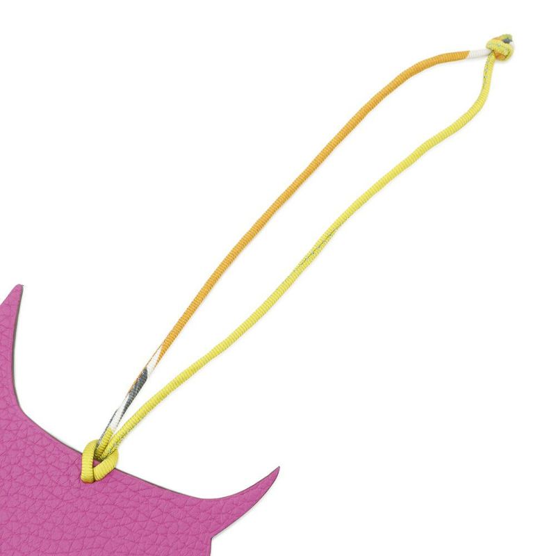 エルメス バッグチャーム プティアッシュ ドッグ マグノリア/ブラウン トリヨンクレマンス/シェブル 犬