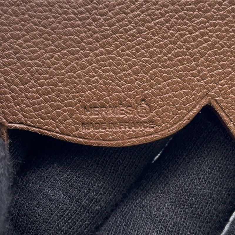 エルメス バッグチャーム プティアッシュ ドッグ マグノリア/ブラウン トリヨンクレマンス/シェブル 犬