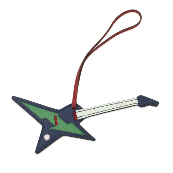 エルメス ロックチャーム ブルーサフィール/バンブー/ヴェールフィズ/ルージュピマン/シルバー金具 タデラクト/タデラクト/シャムキラ B刻印