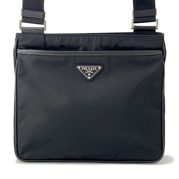 プラダ ショルダーバッグ Re-Nylon トライアングルロゴ 2VH118 PRADA 黒