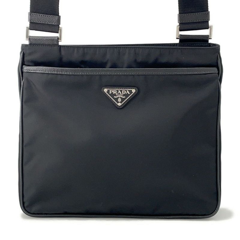 プラダ ショルダーバッグ Re-Nylon トライアングルロゴ 2VH118 PRADA 黒