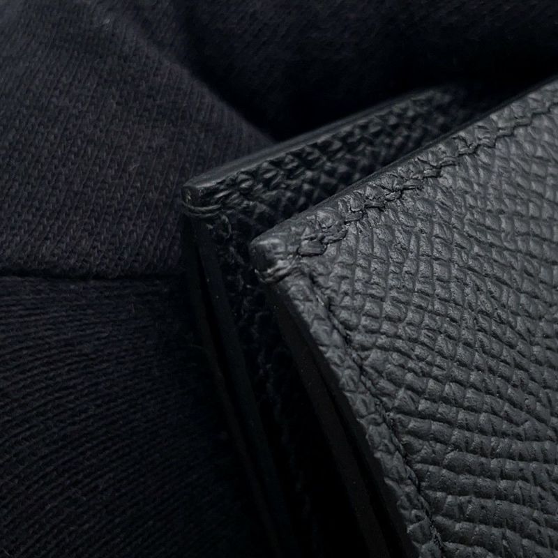 エルメス 二つ折り財布 ベアンコンパクト ブラック/ブラック金具 エプソン B刻印 財布 黒
