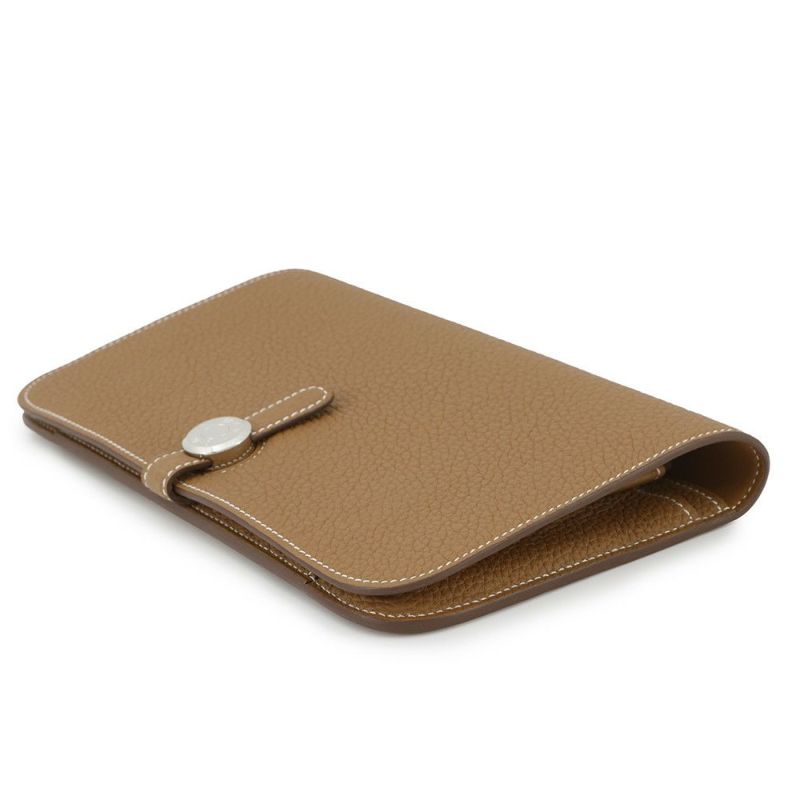 エルメス 長財布 ドゴンGM デュオ ゴールド/シルバー金具 トゴ W刻印 HERMES 財布