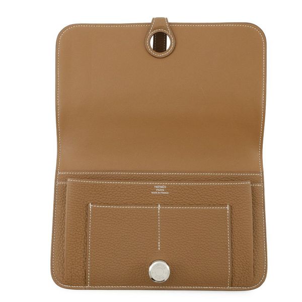 エルメス 長財布 ドゴンGM デュオ ゴールド/シルバー金具 トゴ W刻印 HERMES 財布