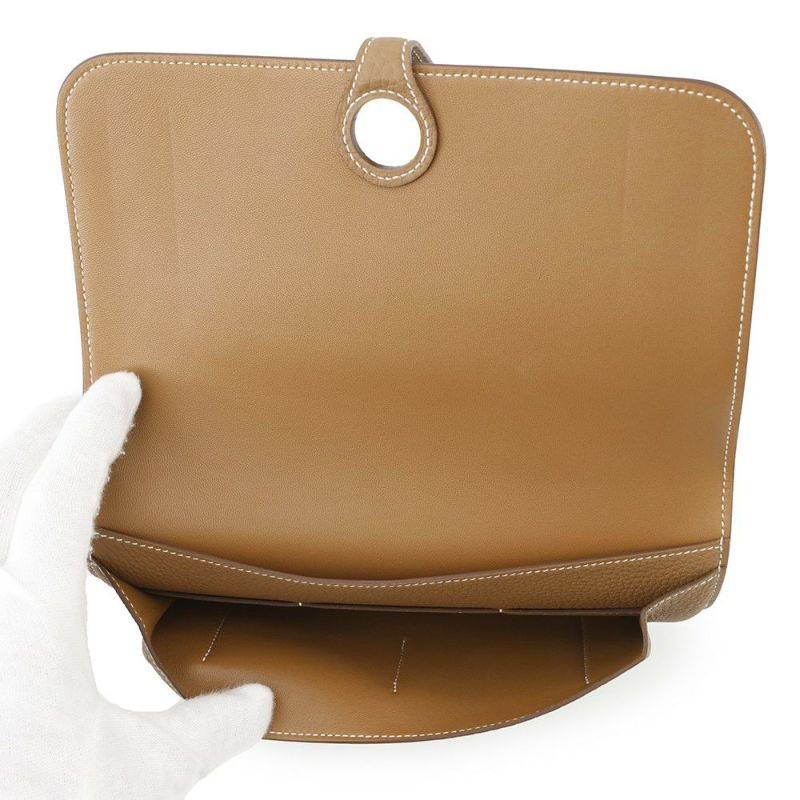 エルメス 長財布 ドゴンGM デュオ ゴールド/シルバー金具 トゴ W刻印 HERMES 財布