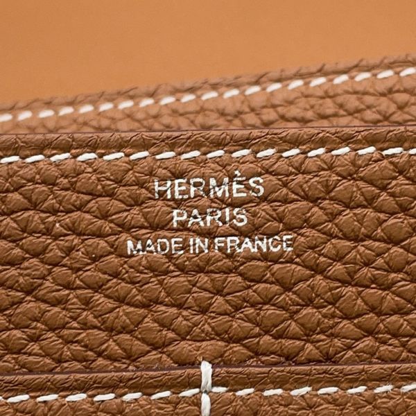 エルメス 長財布 ドゴンGM デュオ ゴールド/シルバー金具 トゴ W刻印 HERMES 財布