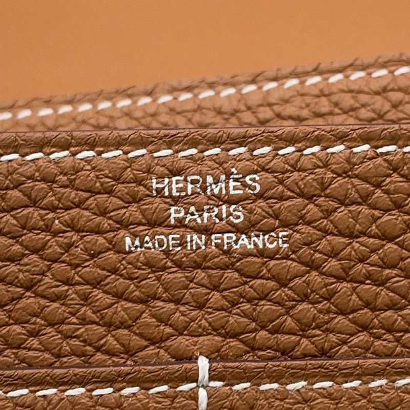 エルメス 長財布 ドゴンGM デュオ ゴールド/シルバー金具 トゴ W刻印 HERMES 財布