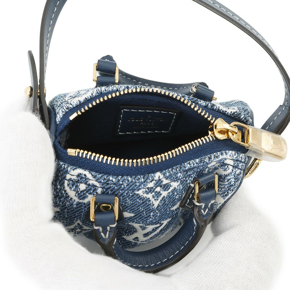 ルイヴィトン バッグチャーム モノグラム・デニム ビジューサック・マイクロ スピーディ M00546 キーホルダー